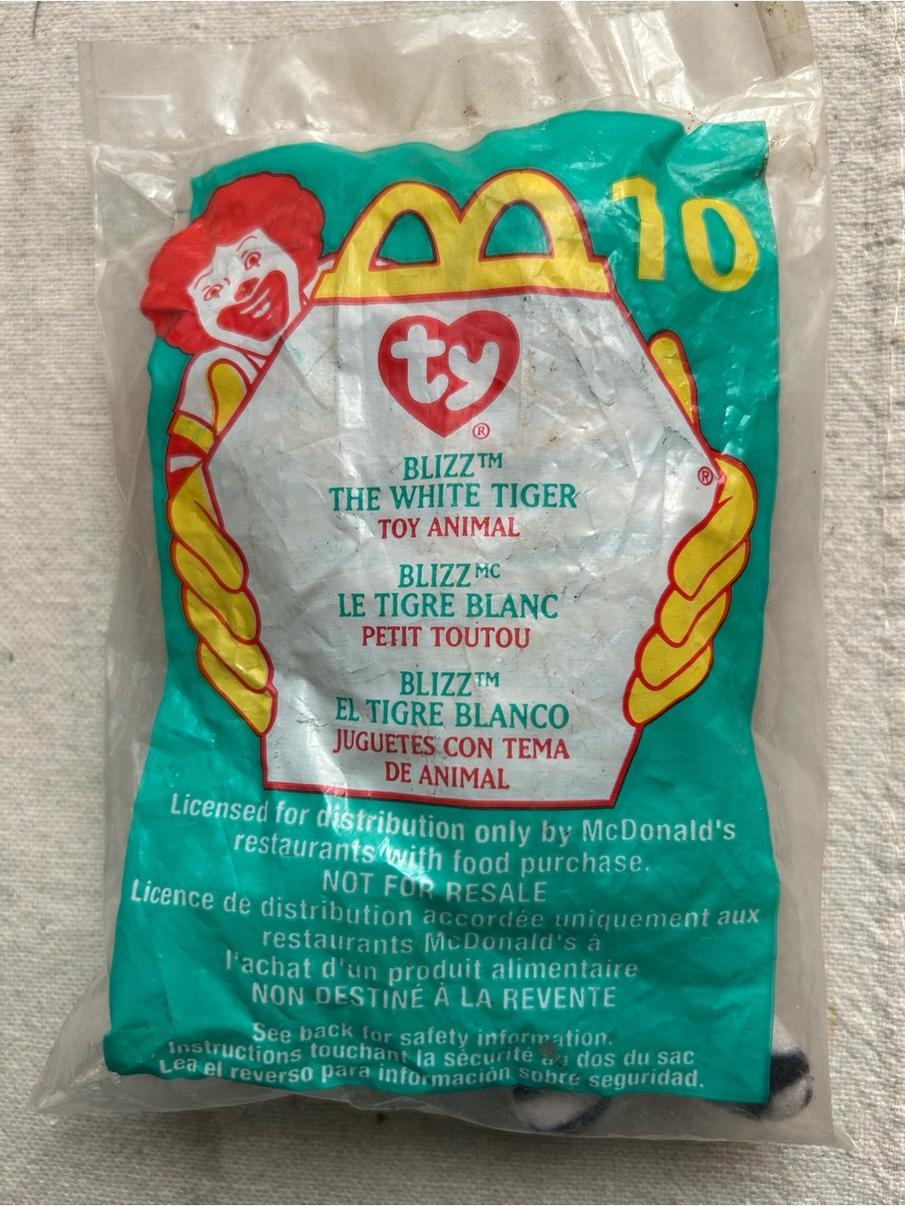 McDonald's Teal & Yellow Happy Meal Promo Bag with Ronald McDonald Artwork
